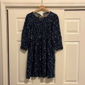 Madewell Floral Navy Blue Dress